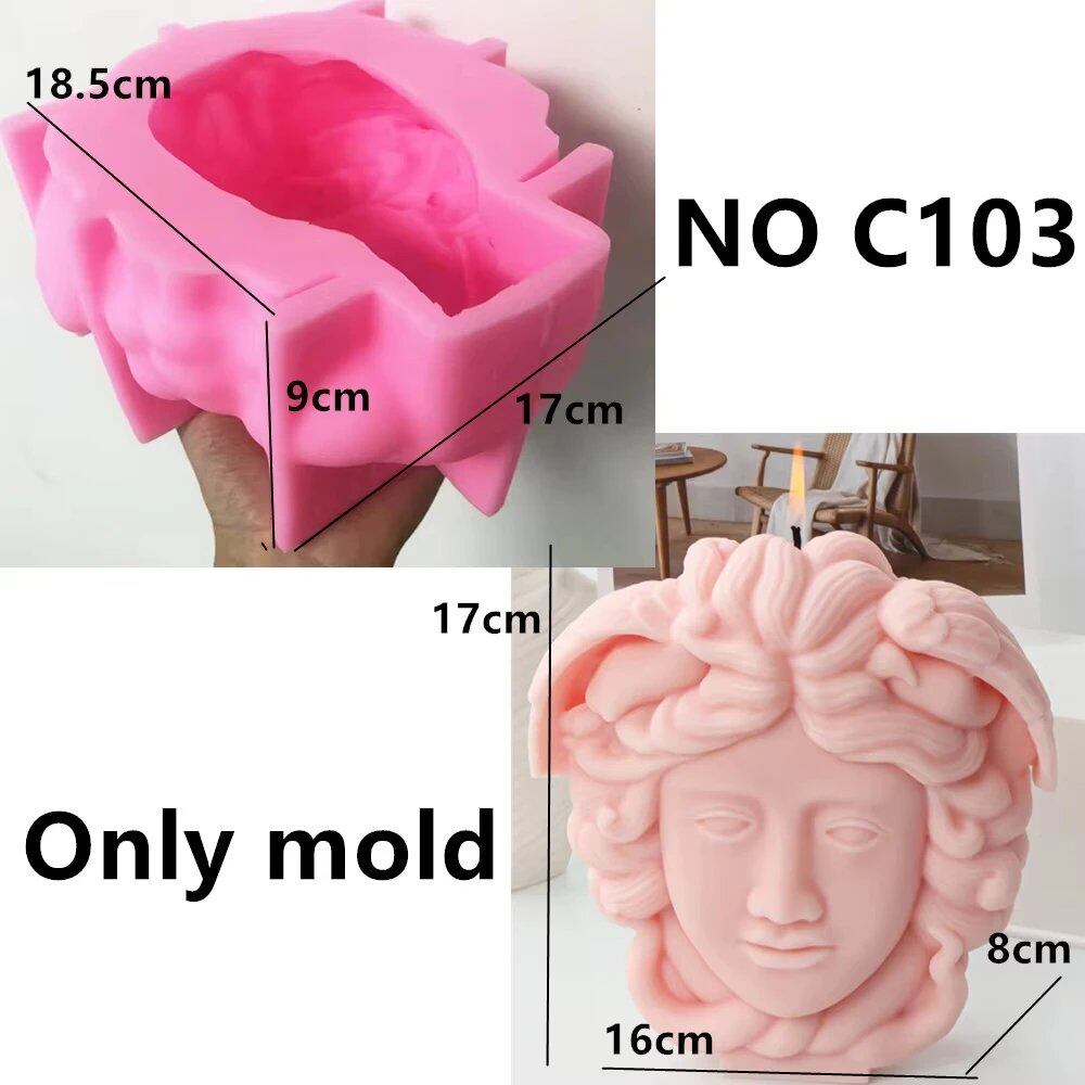 Coiled Tail Snake Silicone Mold for Cube Candles, Snake Head, Square Candle Mold, Zodiac Snake, Resin Casting Mold, Plaster Mold, Craft Tool, Parallel Import