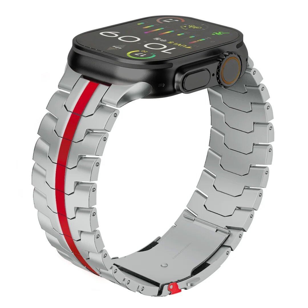 Apple Watch Ultra 2 Titanium Strap - Compatible with 49mm, 46mm, 45mm, 44mm, and 42mm iWatch 10/9/8/7/SE Stainless Steel Bracelet Sizes: Parallel Import