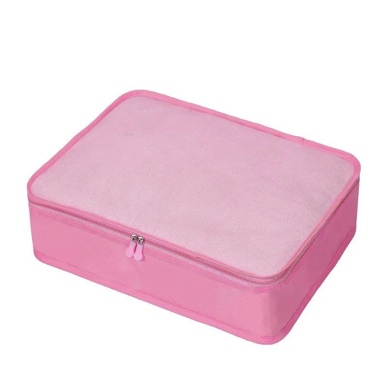 Set of 6 Travel Storage Bags for Clothes, Wardrobe, Suitcase, and Shoe Storage, Packing Cubes, Travel Organization Bags (Parallel Import)