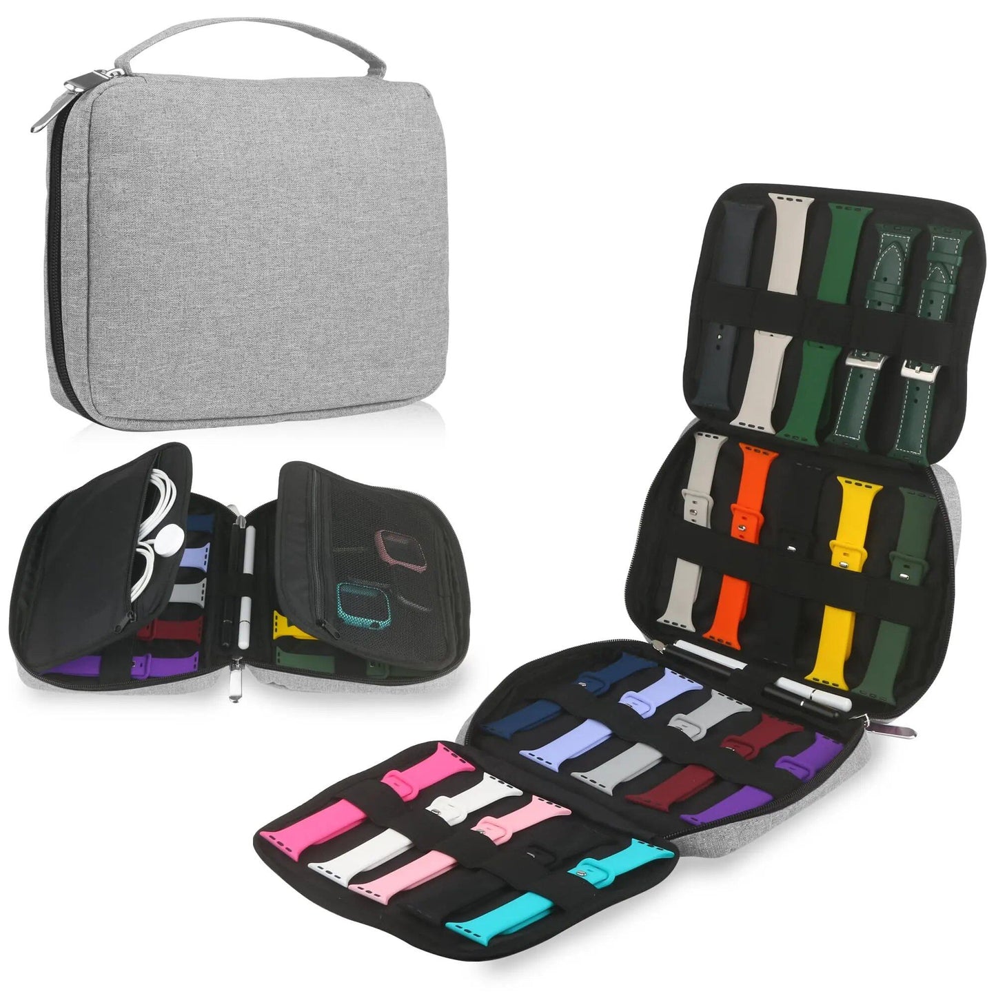 Durable Storage Case for Apple Watch Bands, Holds 20, Strap Holder, Portable Case, Color: Parallel Import