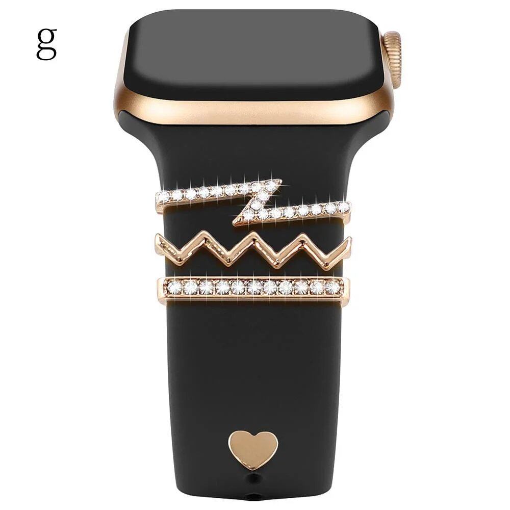 Diamond Jewelry-Embossed Band for Apple Watch Ultra 2, 9, 8, and 7, Compatible with Samsung and Huawei, 20/22mm Bracelet Strap, Band Color: ; Ships from: Parallel Import