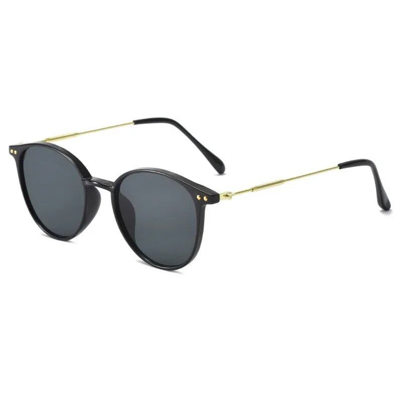 New Round Vintage Sunglasses for Women, Retro Luxury Designer Sunglasses with UV Protection, 1 Frame, Colored Lenses, Parallel Import