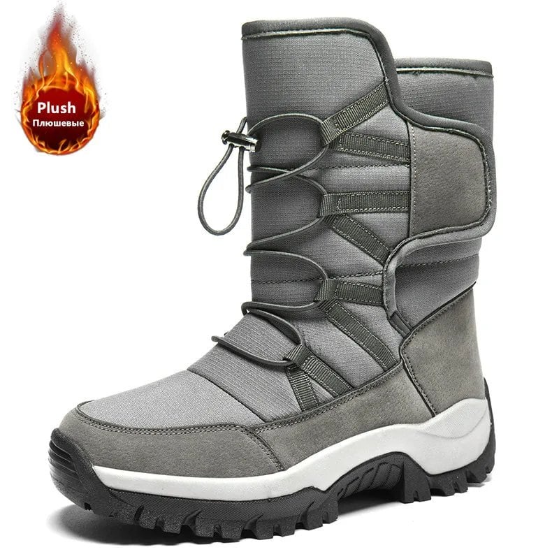 Brand Men's Winter Shoes, Waterproof, Warm, Plush, Couple's Snow Boots, Non-Slip Hiking Boots, Work Boots, Ankle Boots, Parallel Import