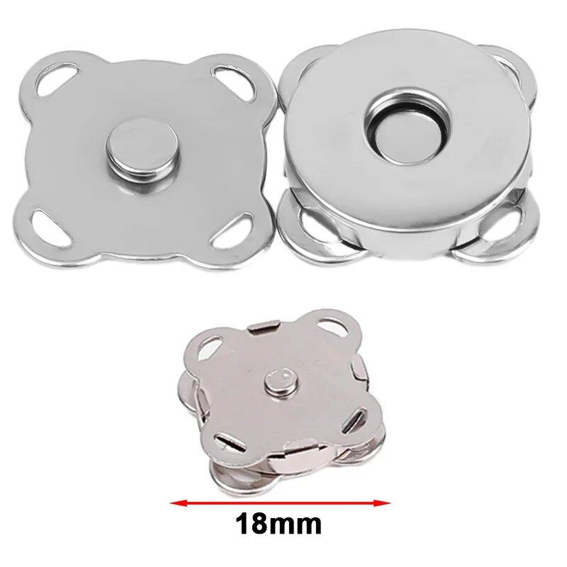 1/10 Set Magnetic Snap Buttons, Metal Invisible Sew-On Buttons with Locking Closures for Wallets, Bags, Clothing, and DIY Crafts, Size: mm, Parallel Import
