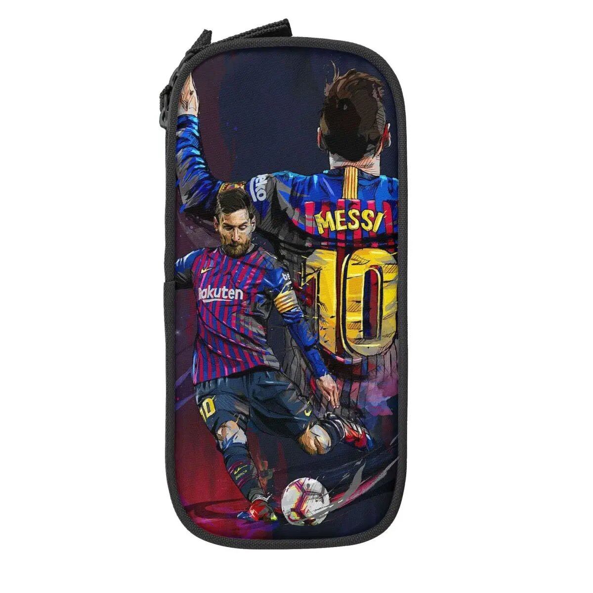 Soccer Messi Pencil Case, Large Capacity, Student Pencil Case, Stationery, School Supplies, Makeup Pouch, Size: L; Parallel Import