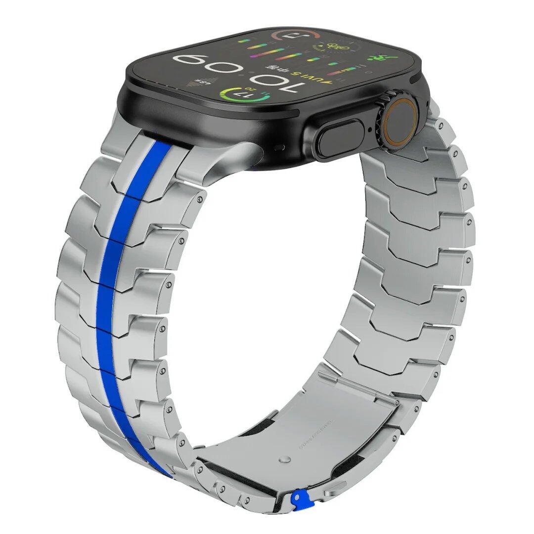 Apple Watch Ultra 2 Titanium Strap - Compatible with 49mm, 46mm, 45mm, 44mm, and 42mm iWatch 10/9/8/7/SE Stainless Steel Bracelet Sizes: Parallel Import