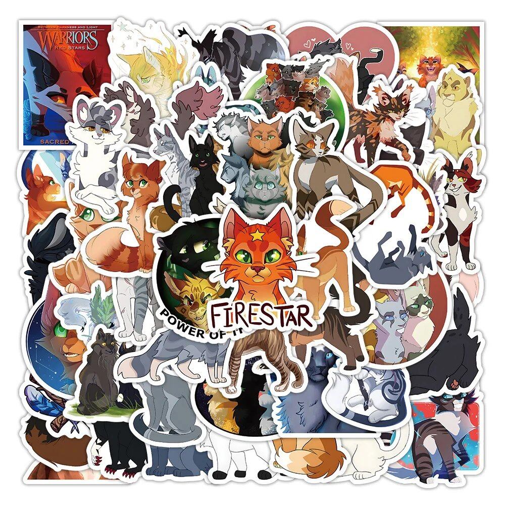 10/50/100枚 猫戦士アニメキャラクターステッカー DIY 日記 ノートPC スマホ 水筒 ギター スーツケース スケボー 落書き用 子供向け おもしろ カラー:0個入り 並行輸入品