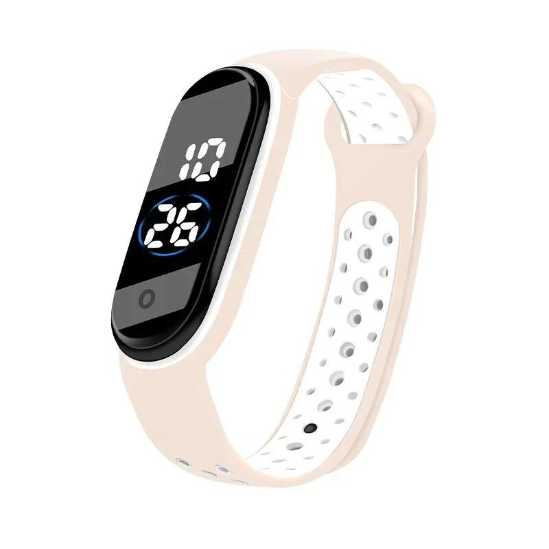 Kids' Fashion Sports Watch, Waterproof LED Digital Wristwatch with Ultra-Lightweight Silicone Slap, Unisex, for Kids and Teens, Parallel Import