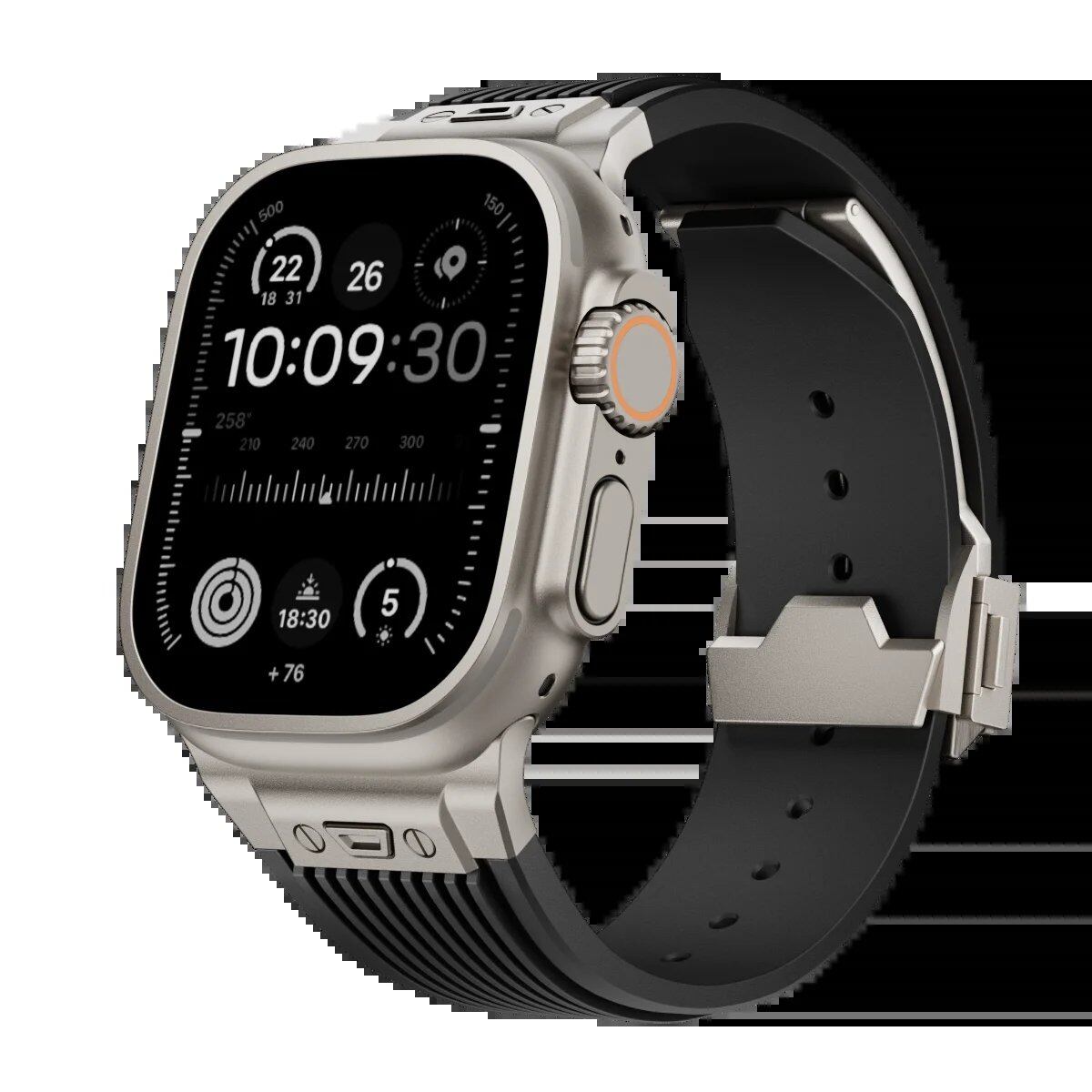 Silicone Sport Strap for Apple Watch Ultra 2/1 (49mm), Series 9/8/7 (45mm/44mm) - Rubber Band Bracelet for iWatch 6/5/4/3 and SE (44mm/42mm). Band Color: mm; Ships from: Parallel Import