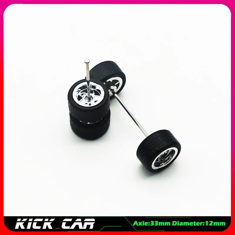 1/64 scale model car wheels with rubber tires, set of 4, ABS plastic, basic conversion parts for Hot Wheels, Tomica, and Mini GT. Color: WTS. Ships from: Parallel import.