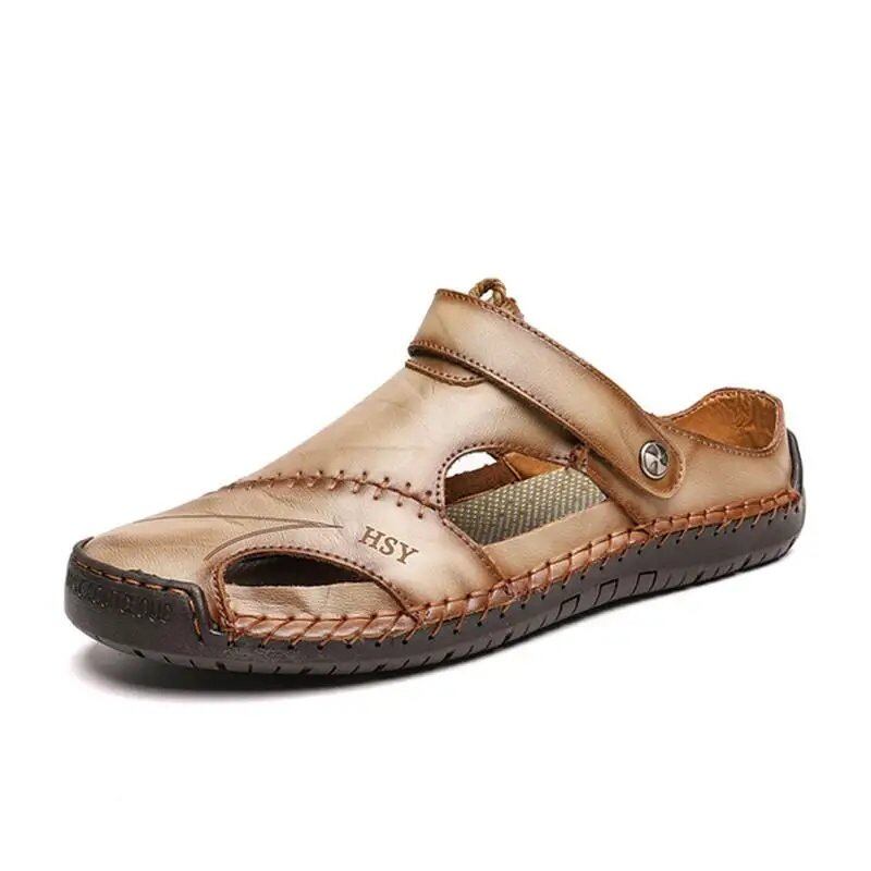 Men's Summer Sandals, Leather Classic Roman Sandals, 2022, Slippers, Outdoor Sneakers, Beach, Rubber Flip-Flops, Men's Water Trekking Sandals, Parallel Import