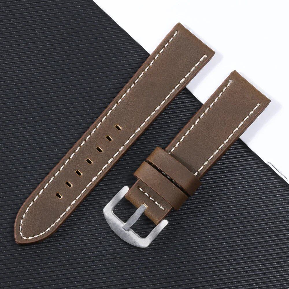 Leather watch band, sports vintage style, compatible with Omega and Seiko, 18mm, 20mm, 22mm, and 24mm, for men and women, smartwatch bracelet, sizes: Parallel import