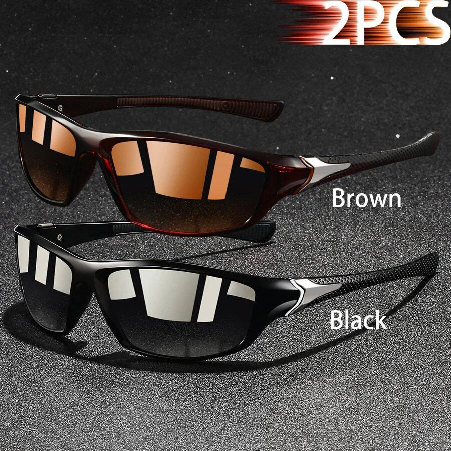 Set of 1, 2, or 3 Retro Sports Sunglasses for Men and Women, Ideal for Fishing, Running, Cycling, Climbing, and Outdoor Sports, UV400 Protection, Anti-Glare Lens Color: Parallel Import