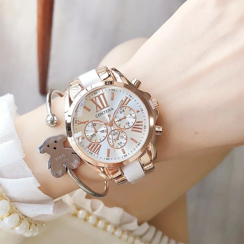 Luxury top brand women's watch, simple stainless steel, stylish, elegant quartz watch for women, parallel import