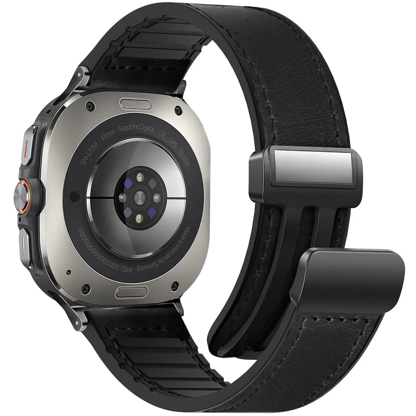 Magnetic Leather Silicone Bracelet for Samsung Galaxy Watch Ultra 47mm, Quick Fit Strap, Premium Band, Band Color: Galaxy Ultra 47mm, Band Width: Parallel Import