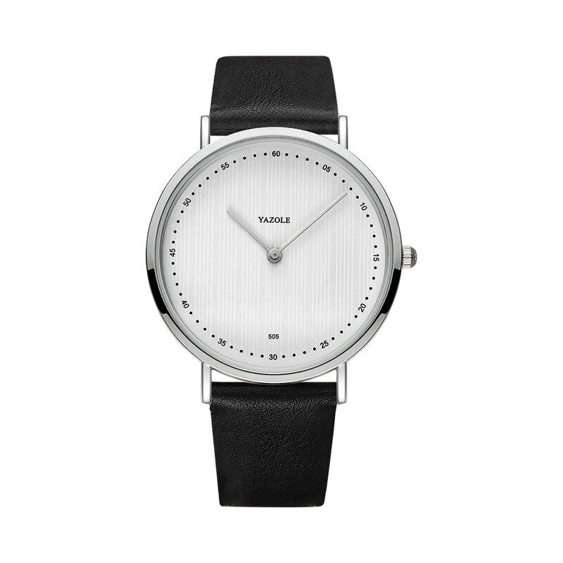 Yazor Top Brand Luxury Men's Watch, Leather Quartz Movement, Business Wristwatch, Casual Clock, Men's Relogio Masculino, Color: Black, Parallel Import