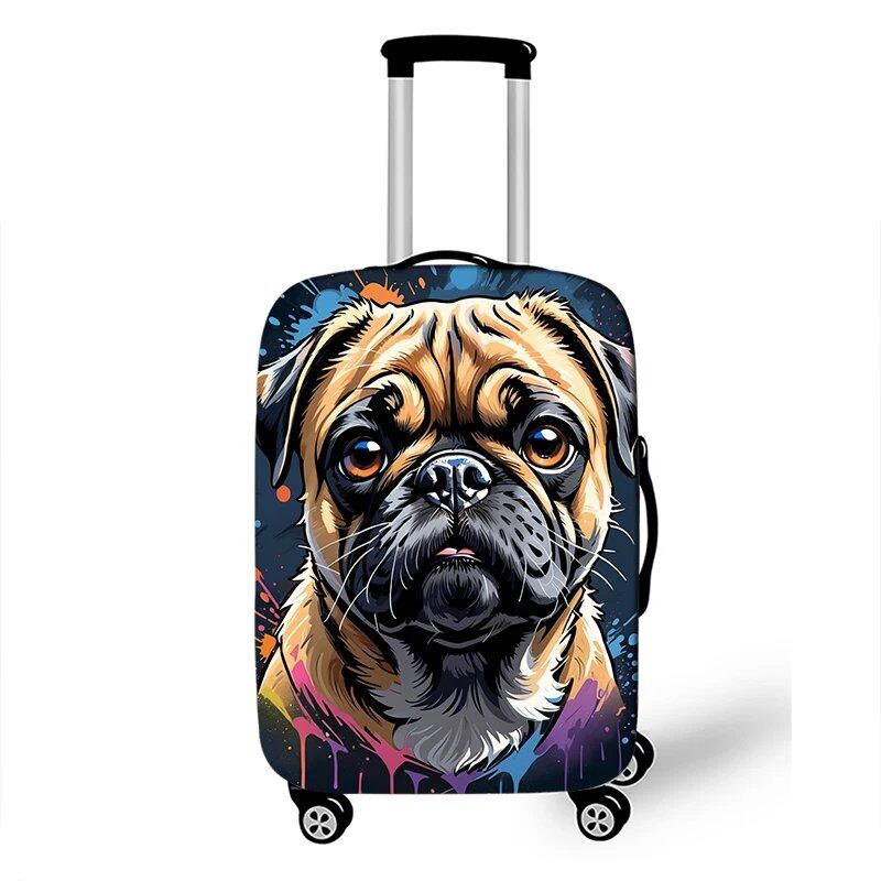 可愛いジャーマンシェパード・パグ・ボーダーコリー・チワワ 犬柄 スーツケースカバー 伸縮性トロリーケース保護カバー 旅行用 サイズ: 並行輸入品