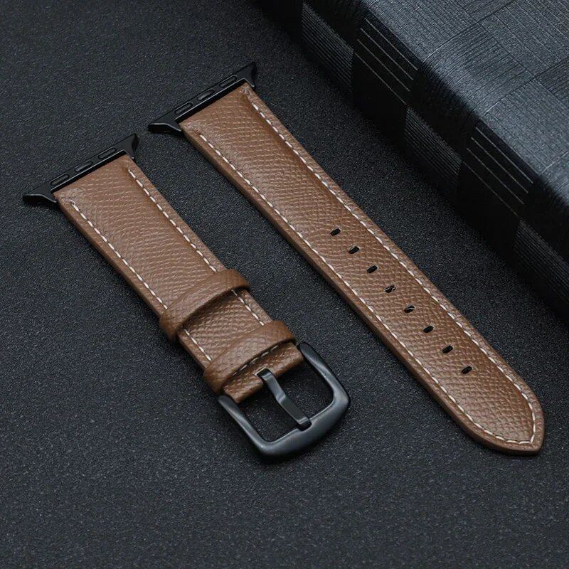 Apple Watch用レザーストラップ - Series 10/Ultra/SE/9/8/7/6/5/4対応 - 快適ブレスレット (49mm/45mm/44mm/42mm/41mm/40mm/46mmサイズ) iWatchバンド バンドカラー:mm 並行輸入品