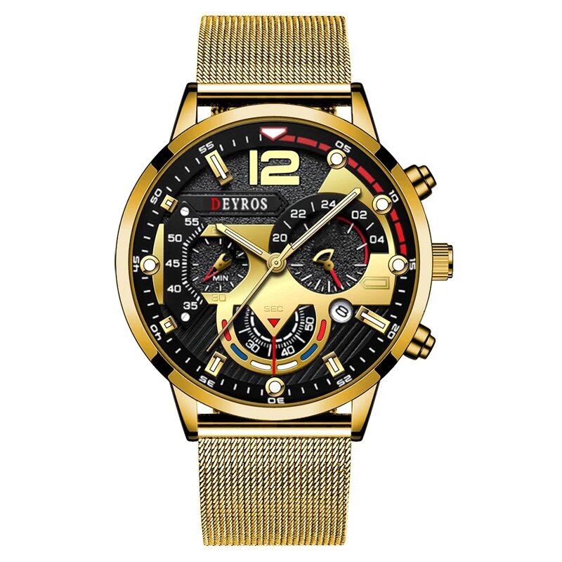 Fashionable Men's Business Watch, Luxury Quartz Wristwatch with Luminous Clock, Casual Calendar Watch, Color: Parallel Import