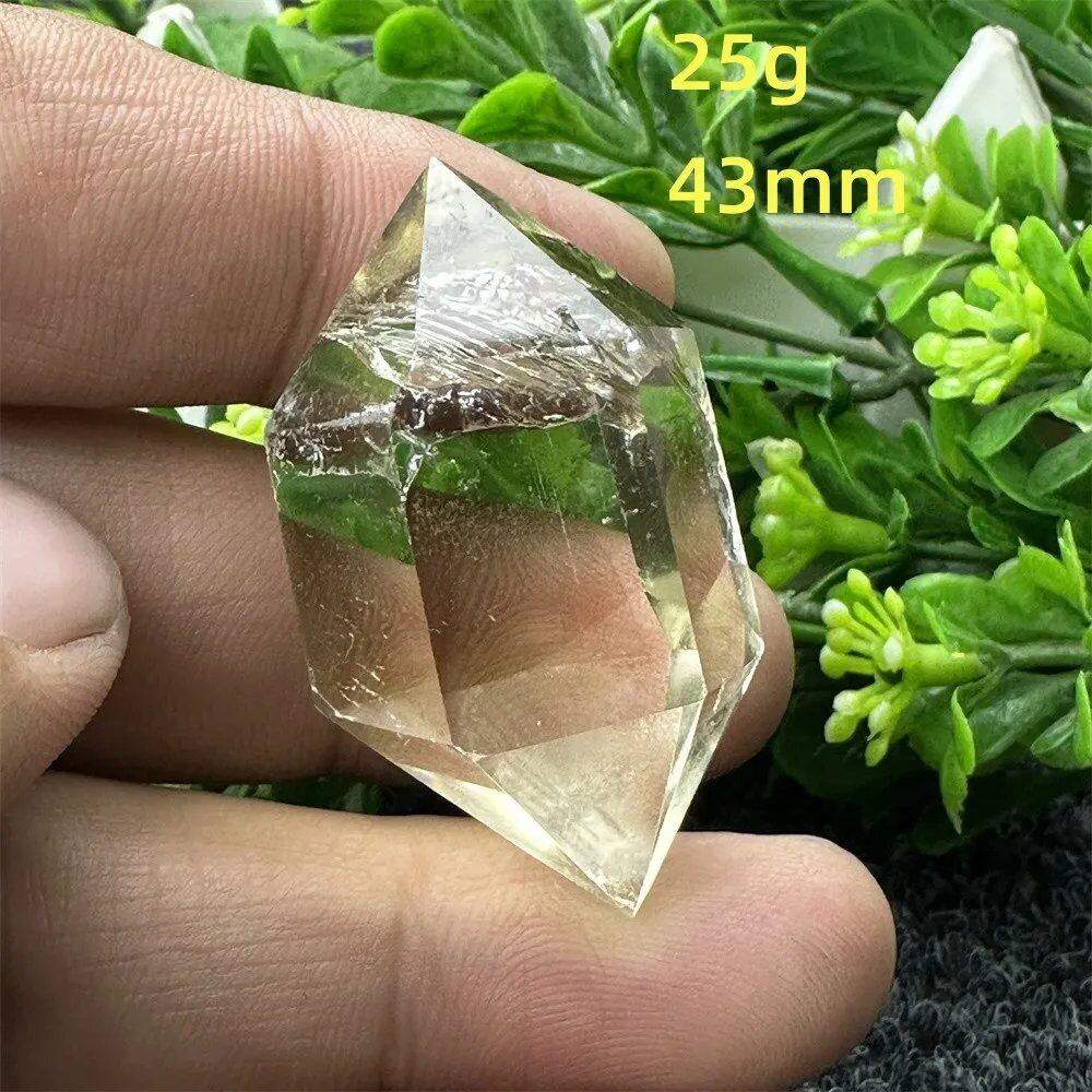 1個 天然シトリンオーラ六角両先端クリスタルワンド スピリチュアル瞑想ヒーリングストーン ホームデコレーション ガーデンフェスティバルアクセサリー カラー: 並行輸入品