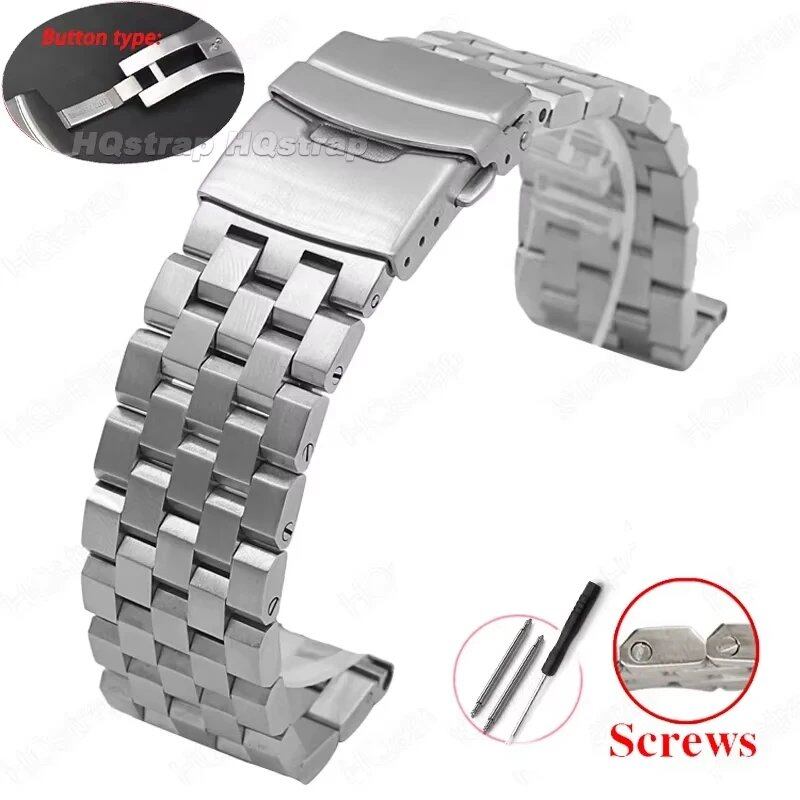 High-quality, full-solid stainless steel watch band, available in sizes 18mm, 20mm, 22mm, 24mm, and 26mm. Includes flat interface, includes tools, and is a metal watch band. Band Color: mm. Parallel import.