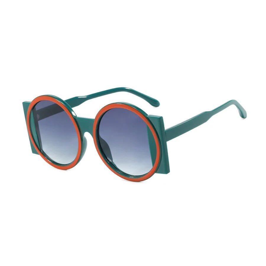 FEYE Round Two-Tone Sunglasses for Men and Women, Retro Fashion Eyewear for Outdoor, Hip Hop, Travel, Beach, and Decorative Glasses, Parallel Import