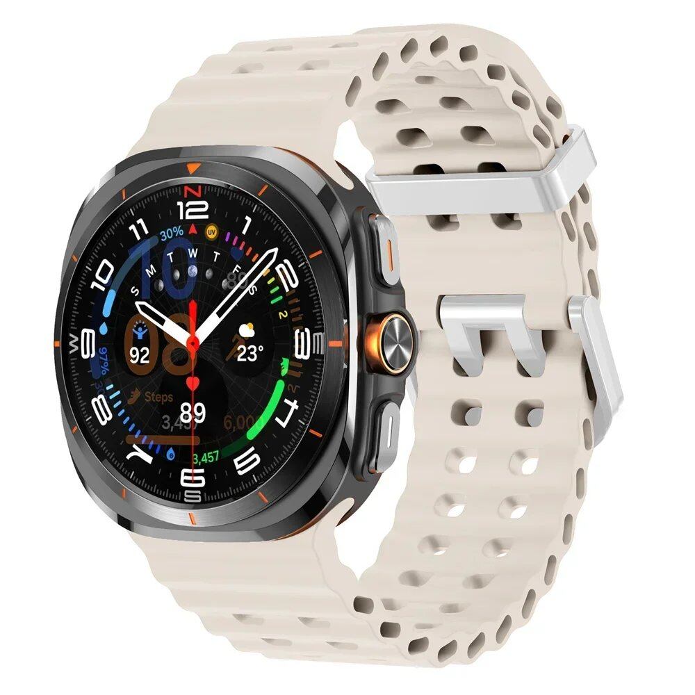 Galaxy Watch Ultra Marine Band, Silicone Sport Bracelet, Genuine Samsung Galaxy Watch 7 Ultra 47mm Strap, Band Color: ; Band Width: Galaxy Watch Ultra, Parallel Import