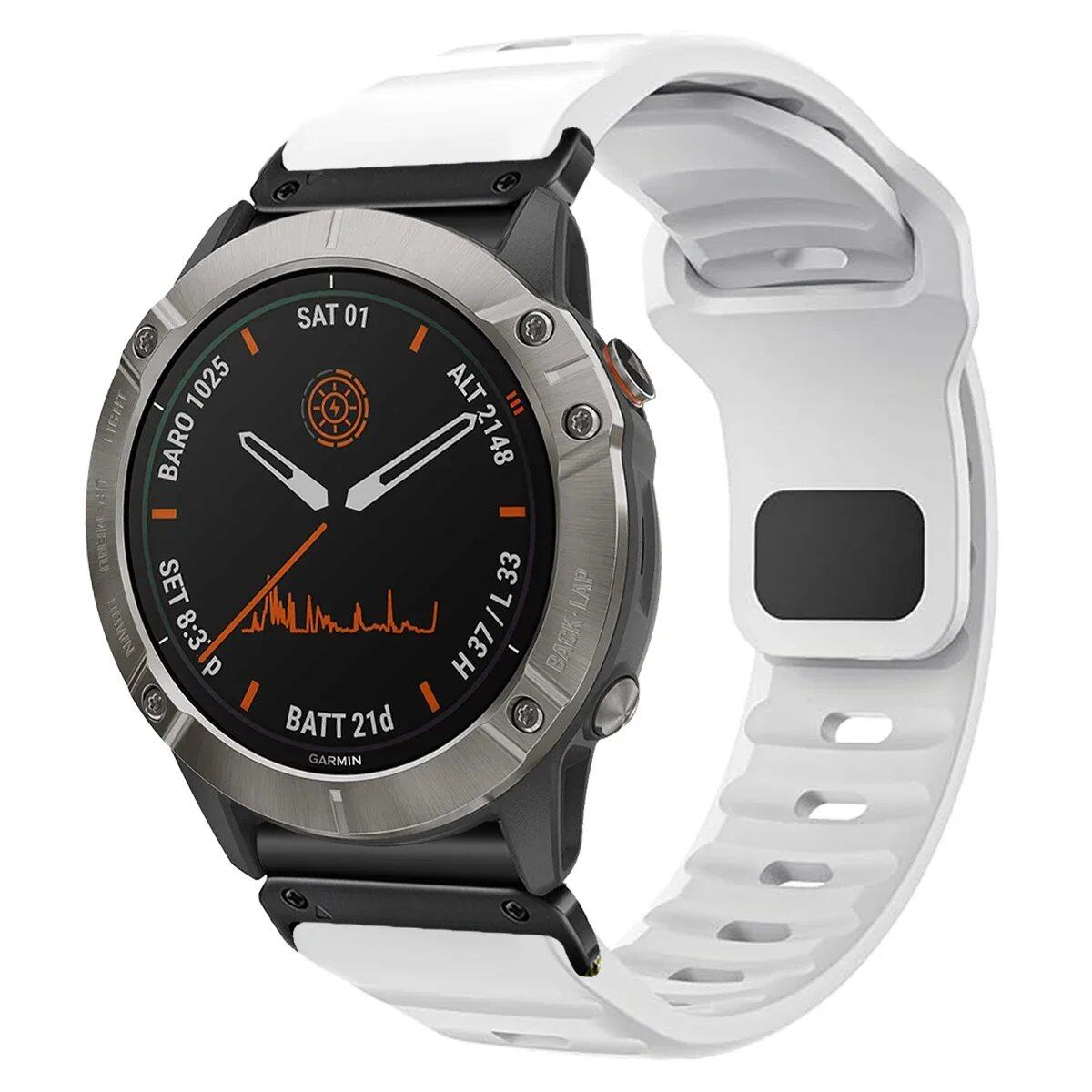 QuickFit Silicone Strap for Garmin Fenix 8, E, 7, 7X, 6X, Pro, 5X Plus, Epic, Pro Gen 2, 47mm, 51mm, Enduro 3, Gapless, 22mm, 26mm, Watch Band, Size: 2; Ships from: Parallel Import