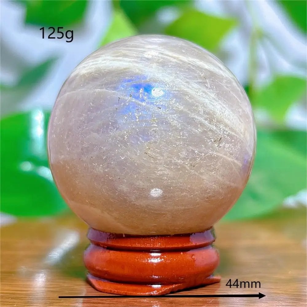 Moonstone Sphere Crystal, Natural Quartz Stone, Home Decor, Mineral, Reiki, Craft, Gift, Energy, Healing, Spiritual, Love, with Stand, Parallel Import