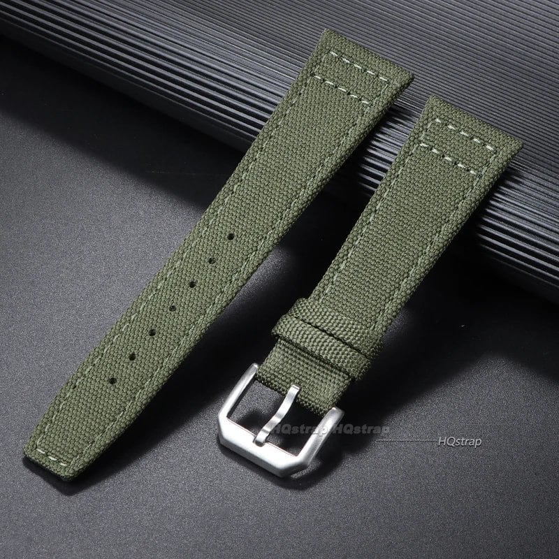 IWC Pilot's Nylon Canvas Watch Strap, 20mm, 21mm, 22mm, Waterproof Sports Watch Band, Cowhide Leather Strap, Men's and Women's Brandlet, Size: No Logo; Band Color: mm, Parallel Import