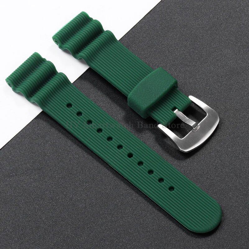 22mm Watch Strap for Seiko 007, Omega Dive Watch, Tudor Sport, Men's Waterproof Rubber Bracelet, Band Color: 22mm; Band Width: 22mm, Parallel Import