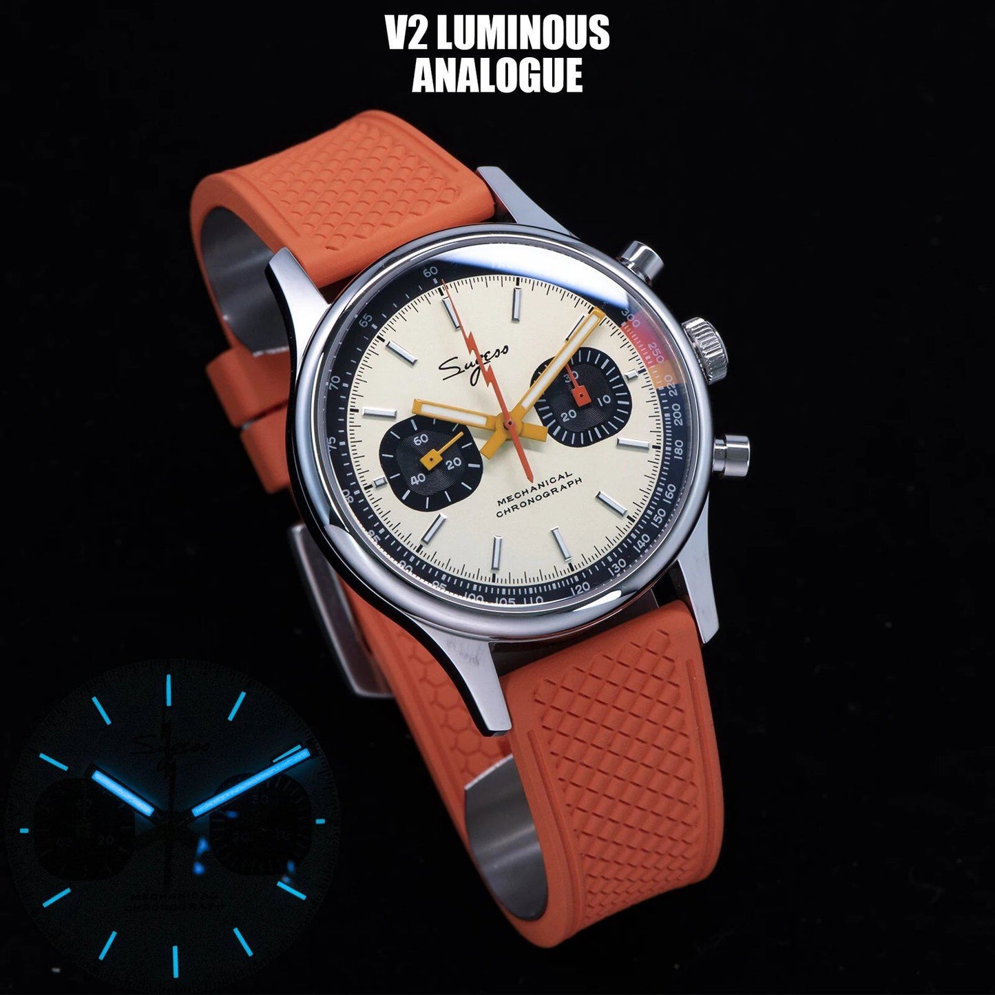 Sugesu Pilot's Watch ST19 Origin Movement Swan Neck Chronograph Mechanical Wristwatch with Sapphire Crystal, Military Racing, 1963 Limited Edition, Size: ; Ships from: Parallel Import
