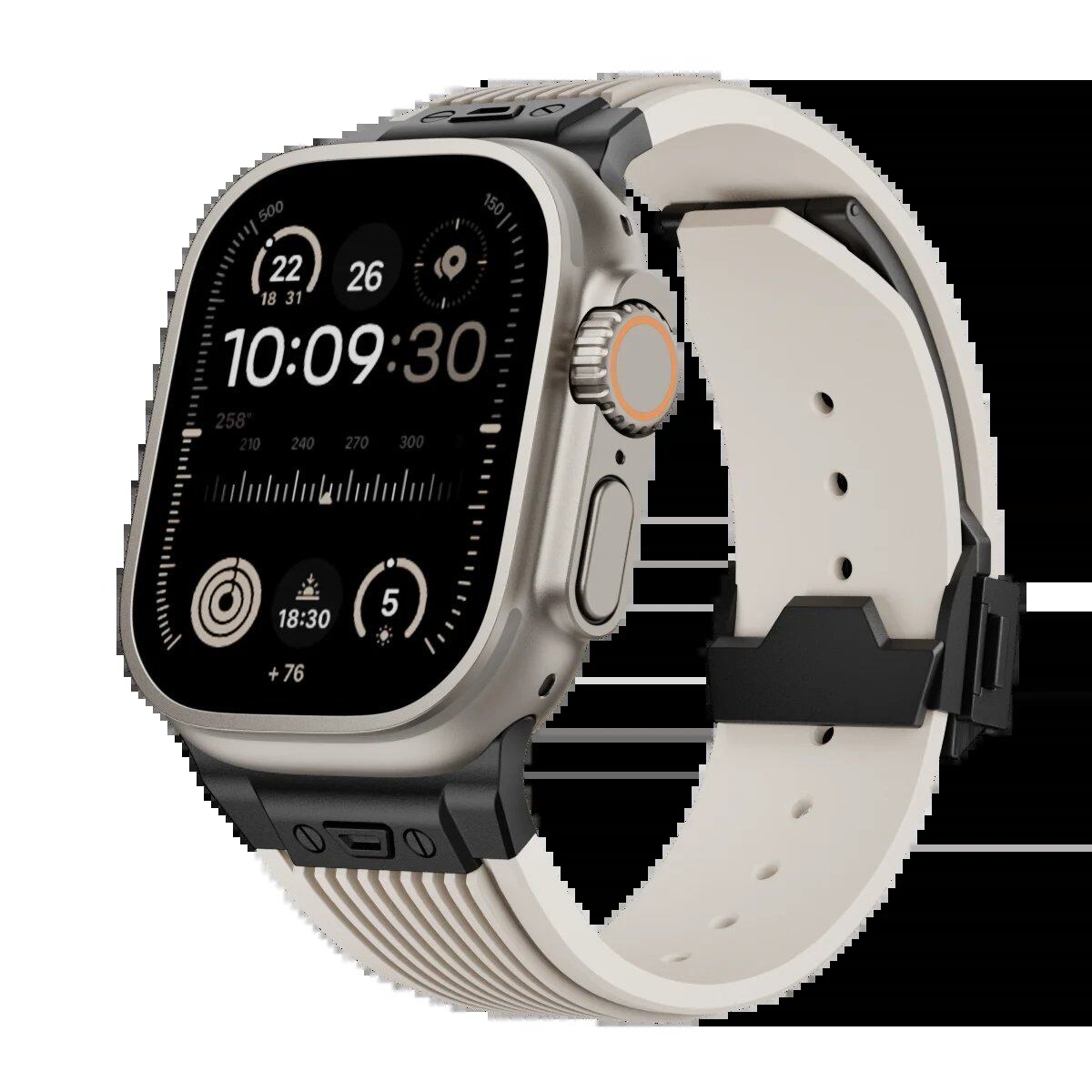 Silicone Sport Strap for Apple Watch Ultra 2/1 (49mm), Series 9/8/7 (45mm/44mm) - Rubber Band Bracelet for iWatch 6/5/4/3 and SE (44mm/42mm). Band Color: mm; Ships from: Parallel Import