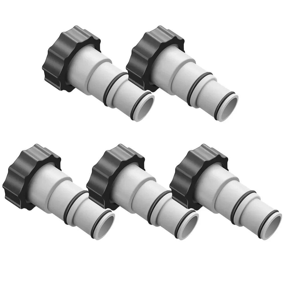Set of 1, 2, 3, 4, or 5 Threaded Replacement Hose Adapters for Intex Pumps and Above-Ground Pool Filters. Also includes Pool Pipe Hose Holders. Color: Parallel Import.