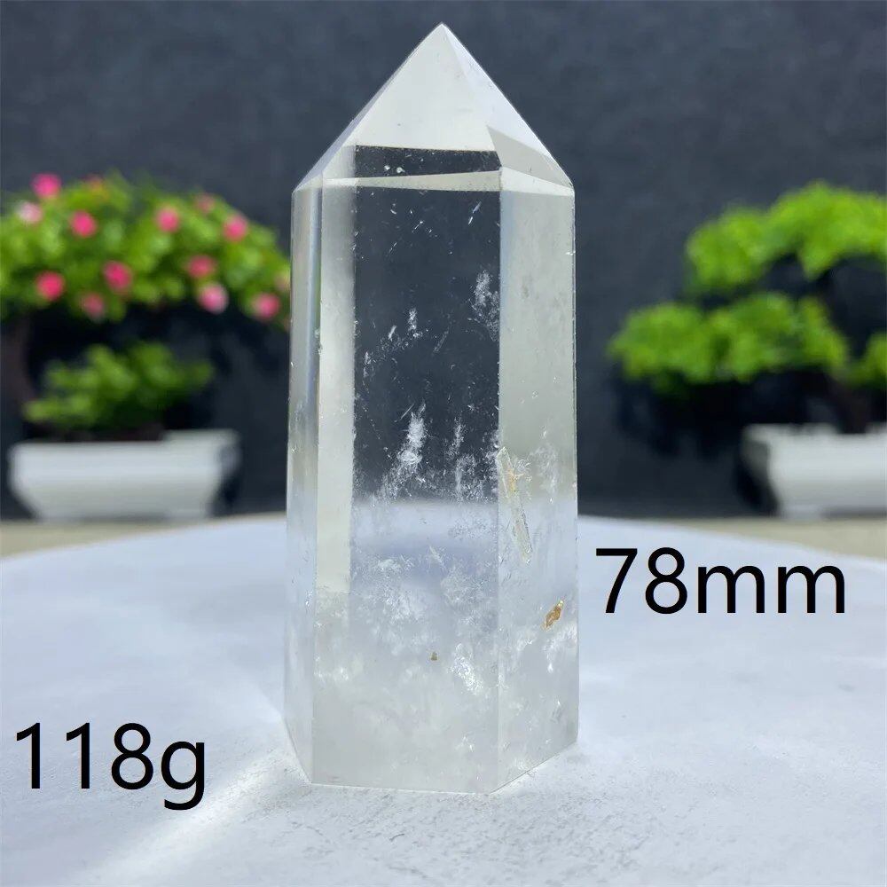 白水晶タワーワンド 六角オベリスク 研磨工芸品 天然原石 ミネラル標本 スピリチュアル瞑想ヒーリング 並行輸入品