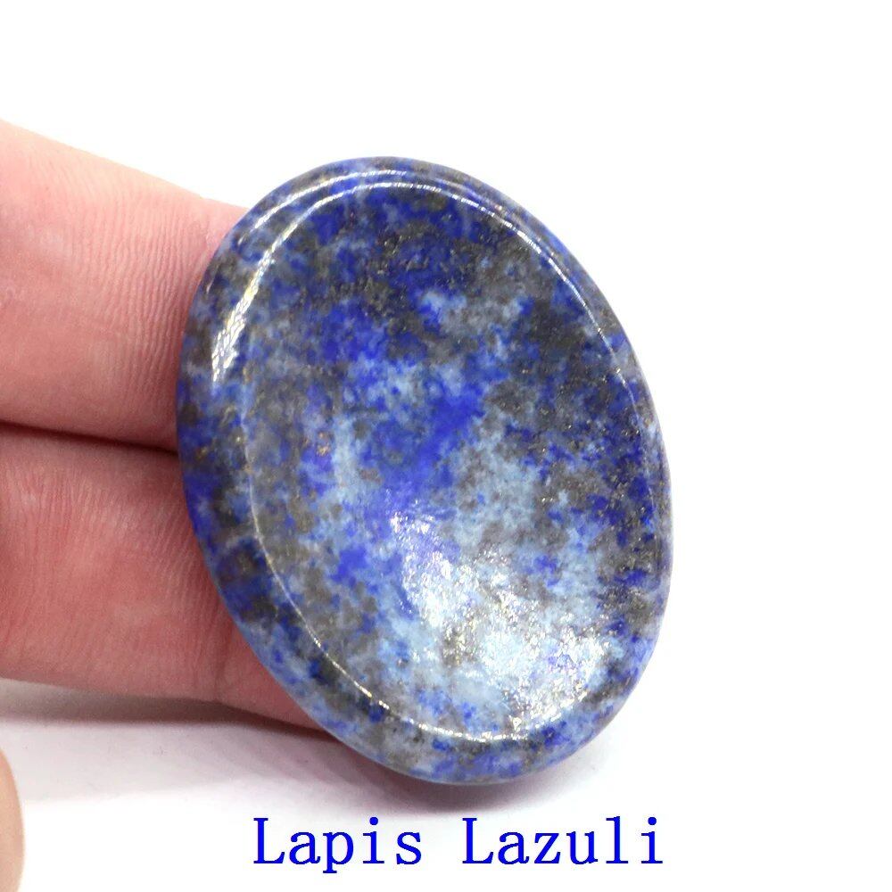 35x45mm Thumb Worry Stone (Stress Relief Stone for Thumb) Oval Massage Quartz Healing Crystal Chakra Energy Therapy Meditation Spiritual Natural Gemstone Decoration Size: Parallel Import