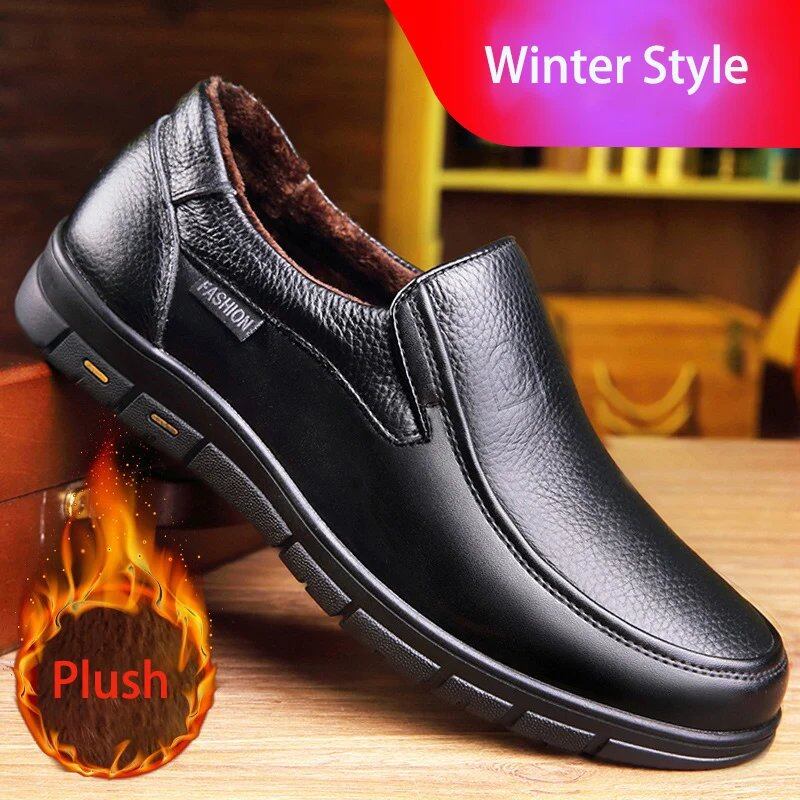 Genuine Leather Men's Casual Shoes, Flat Sole, Walking Shoes, Outdoor Loafers, Breathable Sneakers, Handmade, Parallel Import