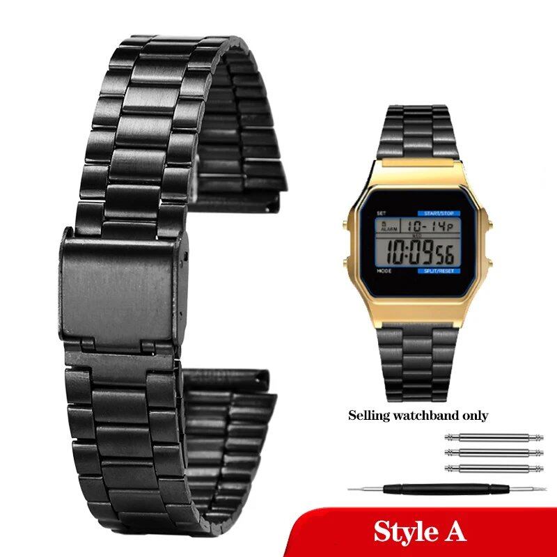 Casio 18mm Slim Steel Watch Band for A158, A159, A168, A158W, AQ-230, LA-680, B650, and AEQ-110. Metal Bracelet Strap. Band Color: 18mm; Band Width: Parallel Import.