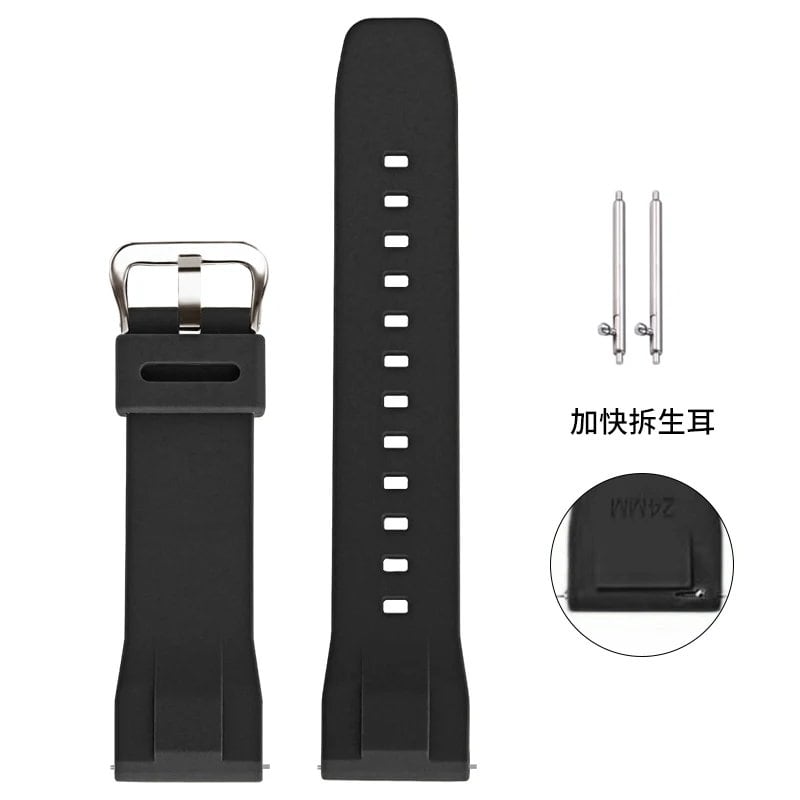カシオ PRO TREK PRG-650Y/600 PRW-6600 GA2000 対応 24mm ユニバーサル ウォッチストラップ 交換用ベルト クイックリリースバー ラバーリストバンド ブレスレット バンドカラー:;バンド幅:24mm 並行輸入品