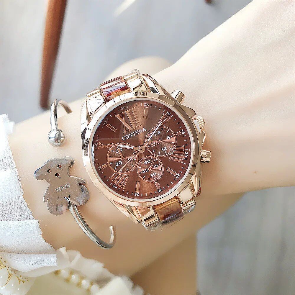 Luxury top brand women's watch, simple stainless steel, stylish, elegant quartz watch for women, parallel import