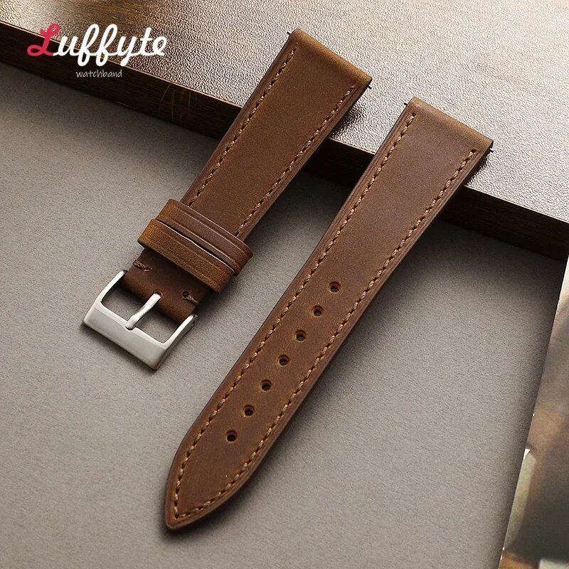 Quick Release Leather Watch Strap, Universal Watch Band, 18mm, 19mm, 20mm, 21mm, 22mm, Stylish, Black, Blue, Brown, Watch Band Accessories, Band Color: mm, Parallel Import