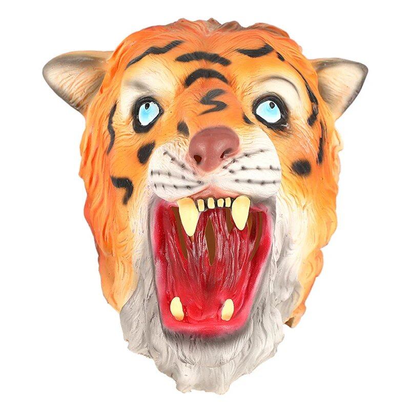 Chinese Zodiac Animal Head Masks - Chicken, Horse, Dog, Pig, Tiger, and Rabbit - Latex Costumes for Halloween Props, Color: 40387 - Parallel Import