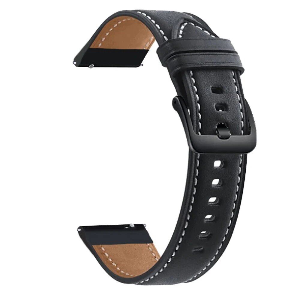 22mm, 20mm Leather Bracelet for Samsung Galaxy Watch 3, 41, 45mm, 46mm, 42mm, Amazfit GTR, GTS, 4, 3, 2, Wristband, Huawei GT Compatible Watch Band, Band Color: Parallel Import
