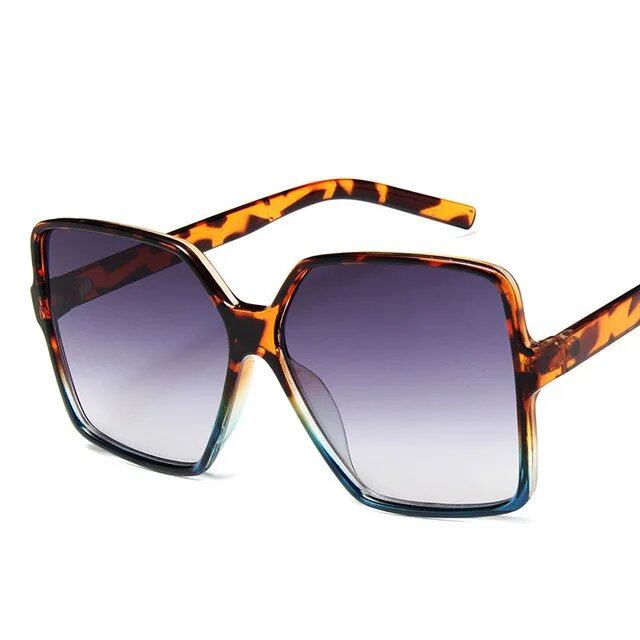 Women's Oversized Gradient Plastic Sunglasses, Designer, UV400 Protection, Frame Color: Other; Parallel Import