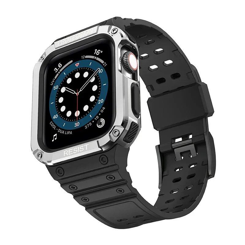 TPU Band Case for Apple Watch 45mm/49mm/44mm/41mm/40mm - Compatible with iWatch Ultra/7/8/6/5/4, Sport Strap, Wristband, Accessory, Band Color: mm, Parallel Import