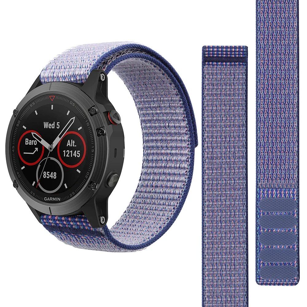 26mm and 22mm Hook-and-Loop Nylon Strap Watch Band for Garmin Fenix 6X/6 Pro/5X/5/7X/7, Epix 2, and Forerunner 965/955/945/935. Band Color: Parallel Import.