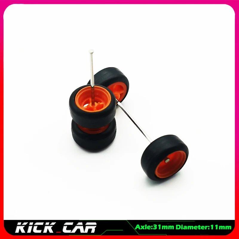 1/64 scale model car wheels with rubber tires, set of 4, ABS plastic, basic conversion parts for Hot Wheels, Tomica, and Mini GT. Color: WTS. Ships from: Parallel import.