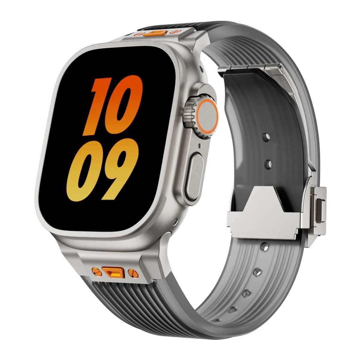 Silicone Sport Strap for Apple Watch Ultra 2/1 (49mm), Series 9/8/7 (45mm/44mm) - Rubber Band Bracelet for iWatch 6/5/4/3 and SE (44mm/42mm). Band Color: mm; Ships from: Parallel Import