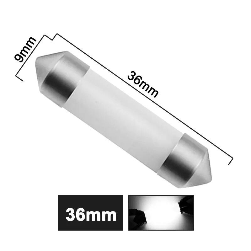 Pack of 1/4/10 C5W LED Bulbs, Festoon, 31mm, 36mm, 39mm, 41mm, C10W COB, 12V, 6500K White, for Car Interior Lights, Trunk Lights, License Plate Lights, Illumination Color: Parallel Import