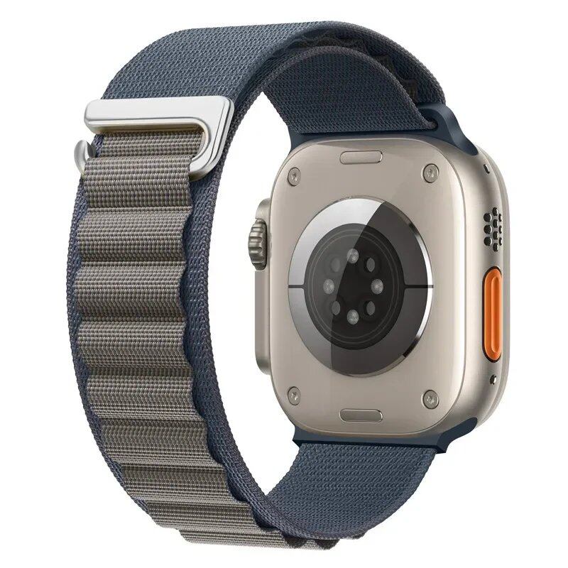 Apple Watch Ultra用アルパインループストラップ - 49mm 45mm 44mm 42mm 41mm 40mm対応 メタルCフックバンド(iwatch SE/シリーズ9/8/7/6/5/4/3互換) バンドカラー:mm 並行輸入品